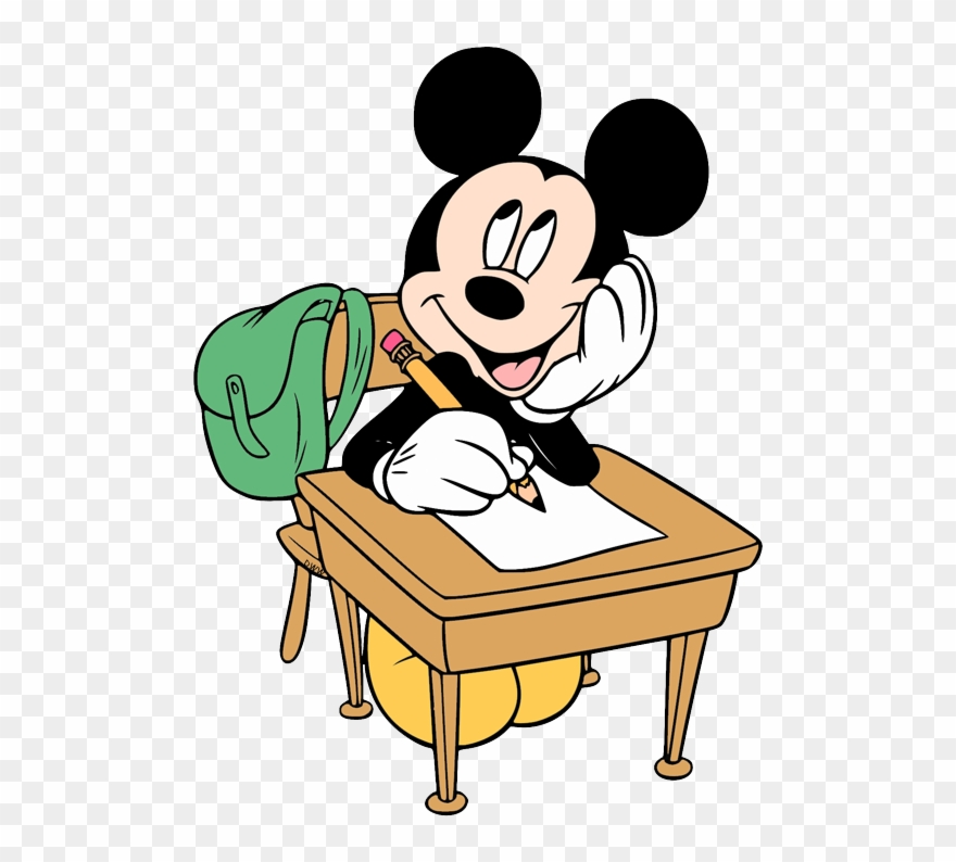 Back To School Clip Art - Mickey Mouse Reading Book - Png Download