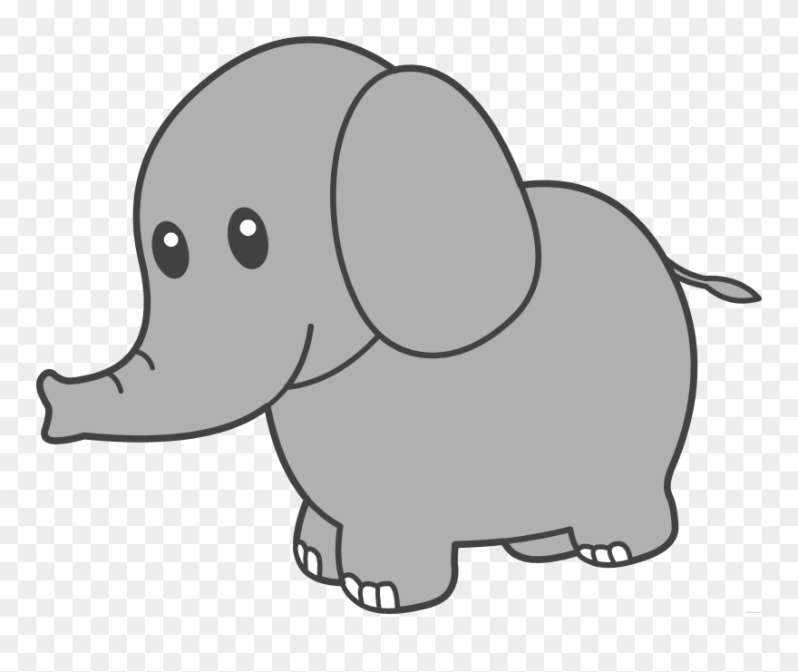 Cute Clipartblack Com Animal Free Black White Ⓒ - Clipart Elephant - Png Download