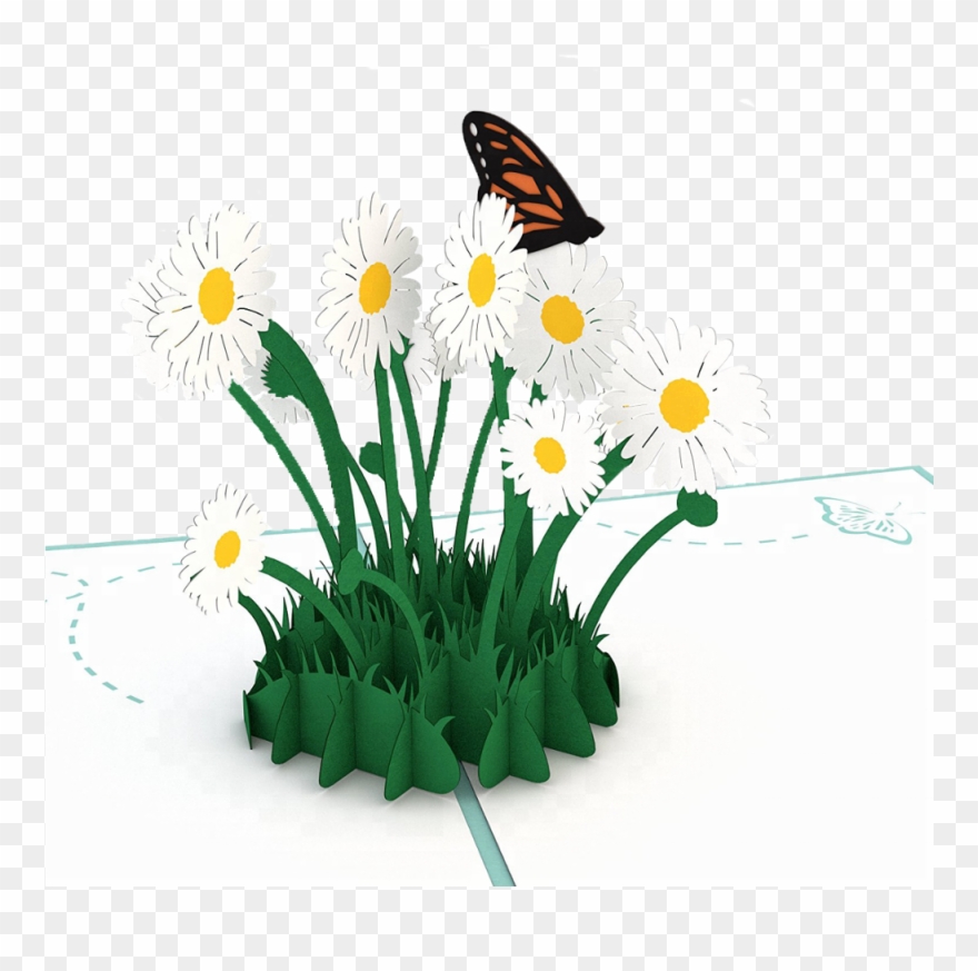 Butterfly Loving Daisy Wedding 3dcard Wedding Invitation - Greeting Card Clipart