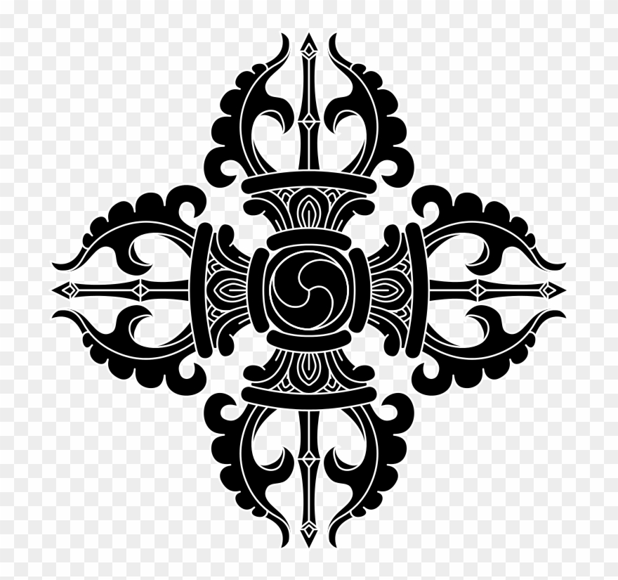 Faith Buddhism Vajra Bw - Bajra Tattoo Design Clipart