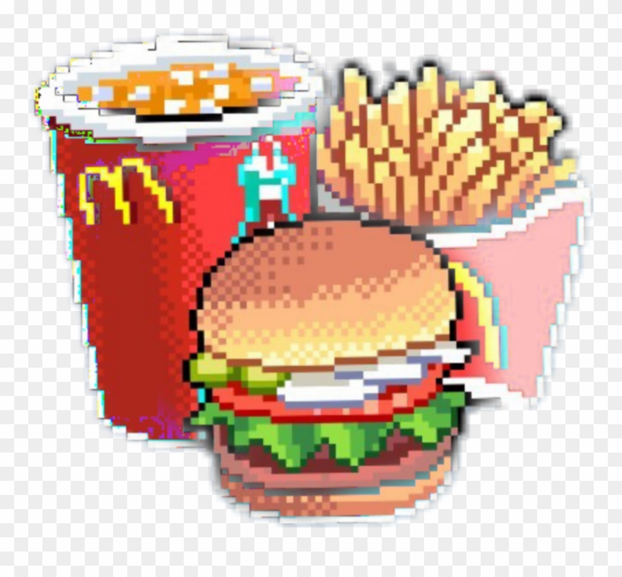 Mcdonald Tumblr Chick Chips Burger Hake Hakeslider - Pixel Art Mcdonalds Food Clipart
