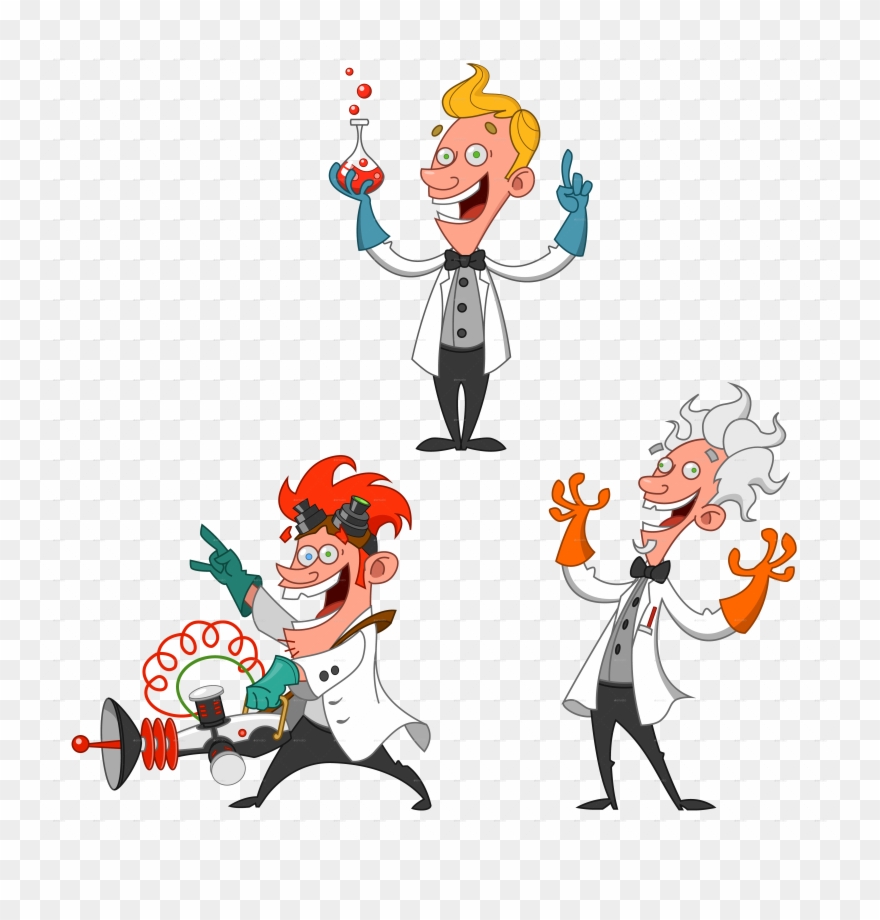 Scientists Set Scientists Set - Mad Scientist Vector Clipart