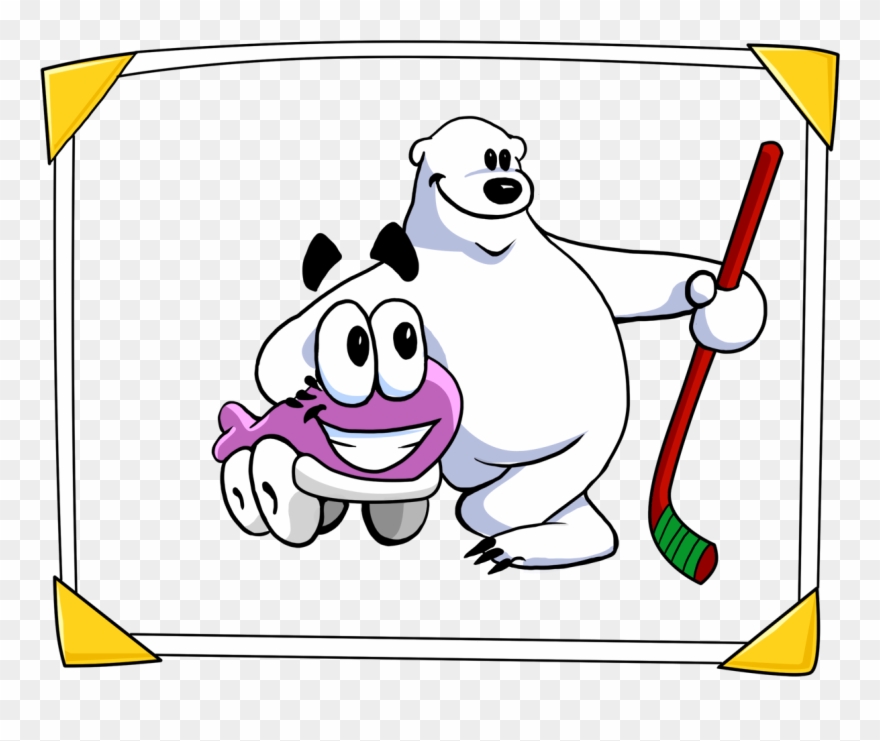 Putt-putt And Maurice After A Game Of Ice Hockey - Cartoon Clipart