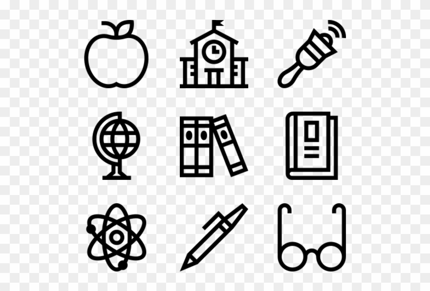 Education - White Icons Png Clipart