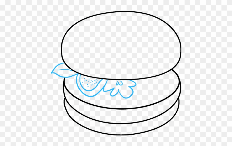 How To Draw Burger - Draw A Burger Step By Step Clipart