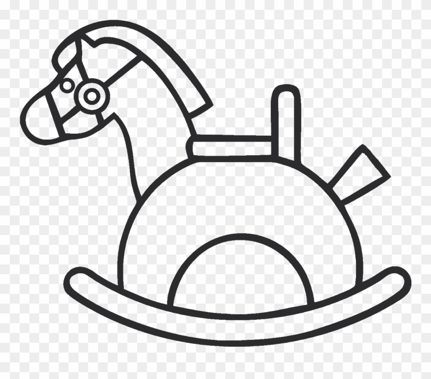 Sticker Cheval En Bois Artistique Ambiance Sticker - Line Art Clipart