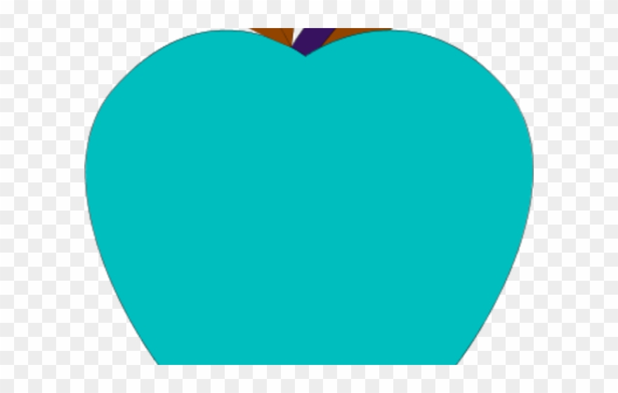 Apple Clipart Teal - Heart - Png Download