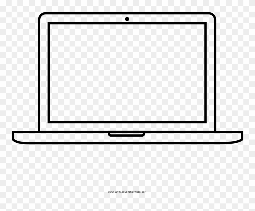 Macbook Coloring Page - Line Art Clipart