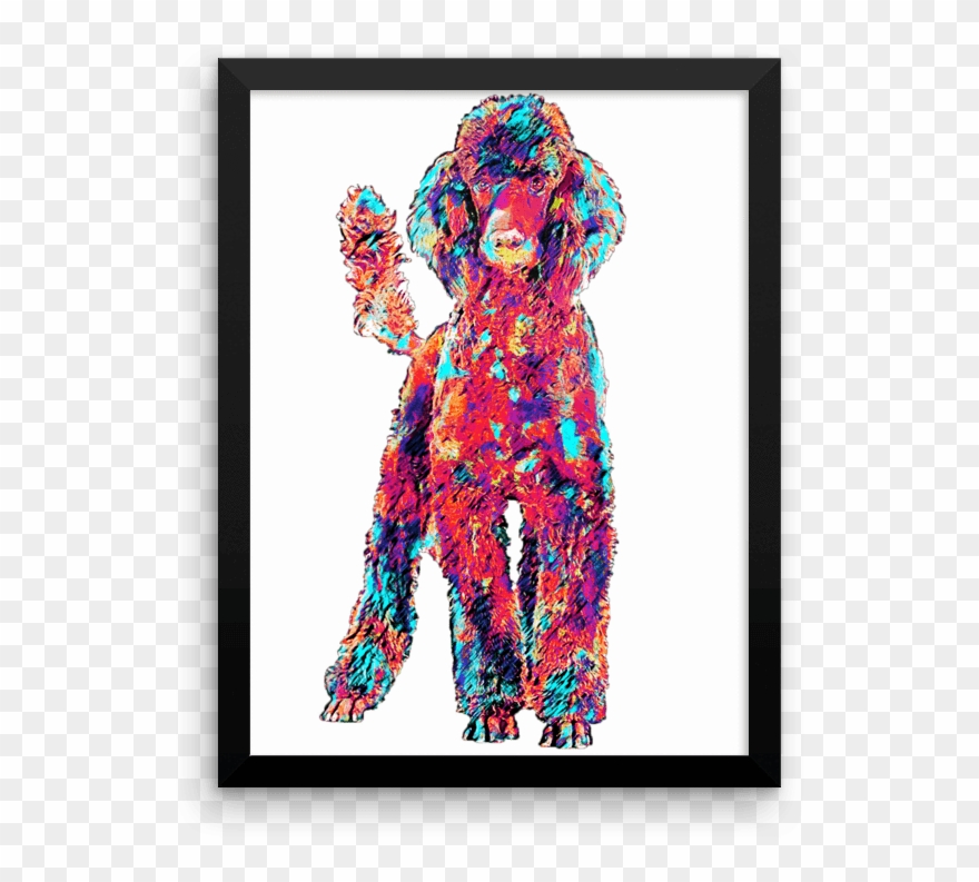 Poodle Colorful Painting Framed Poster - Illustration Clipart