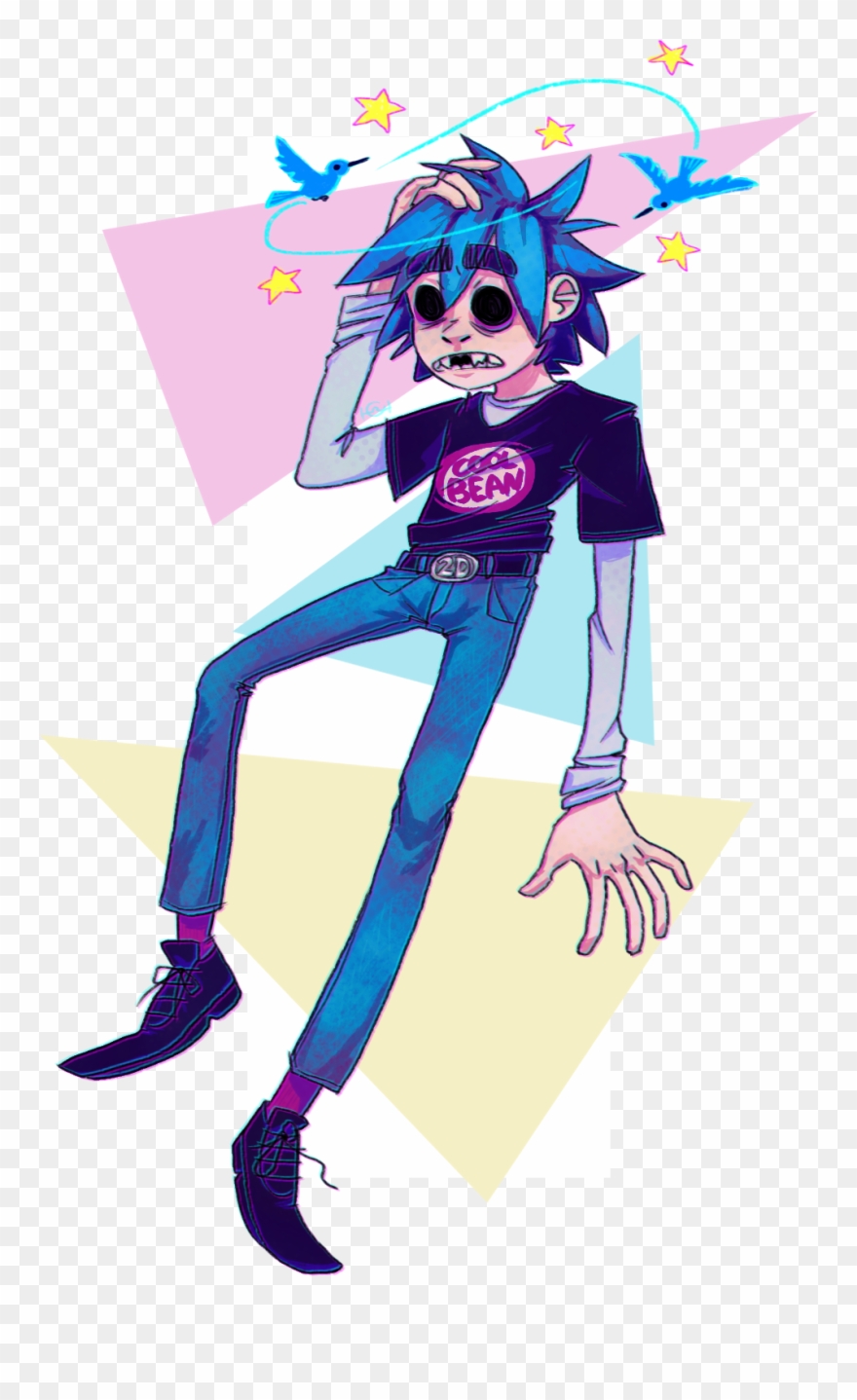 A 2d Because I've Been Listening To A Ton Of Gorillaz - Illustration Clipart
