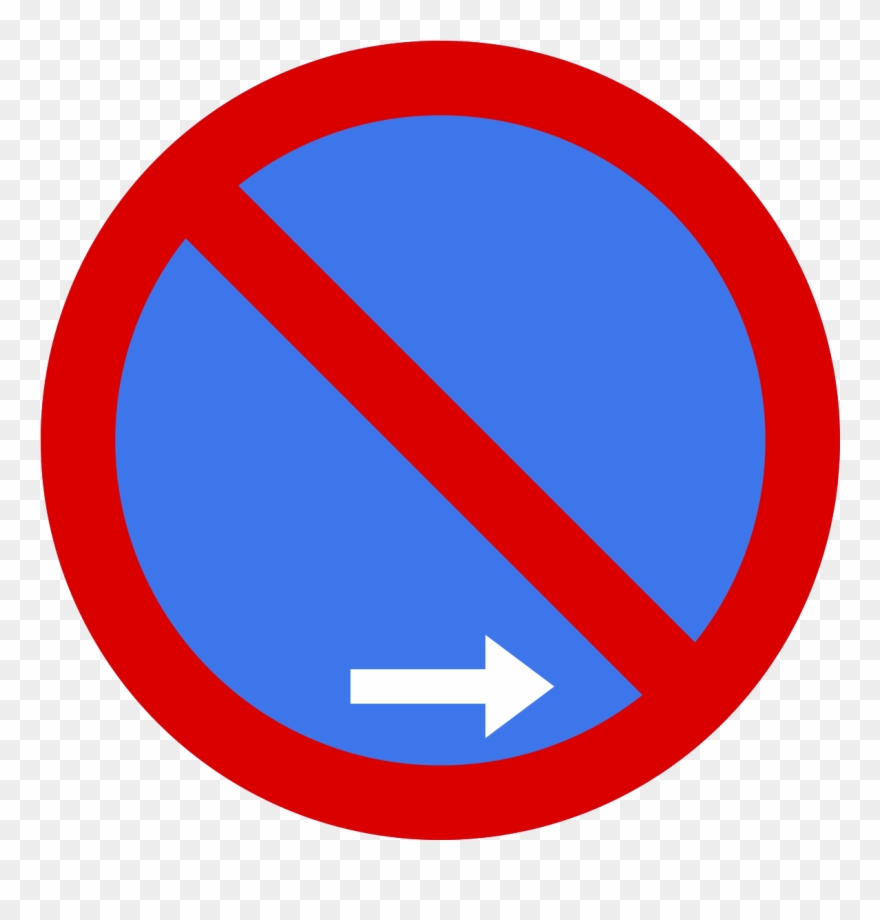 Parkverbot Verkehrsschild Pfeil Rechts - Circle Clipart
