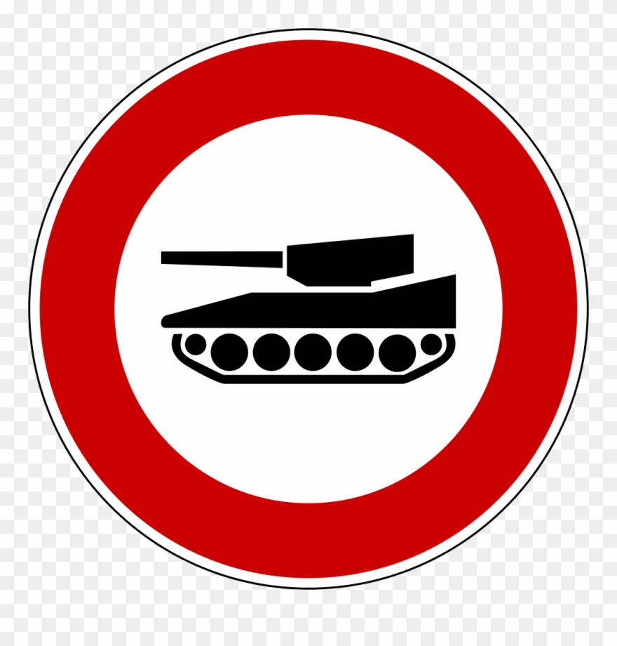 File - Verbotzeichen Panzer - Svg - Tank Svg Clipart