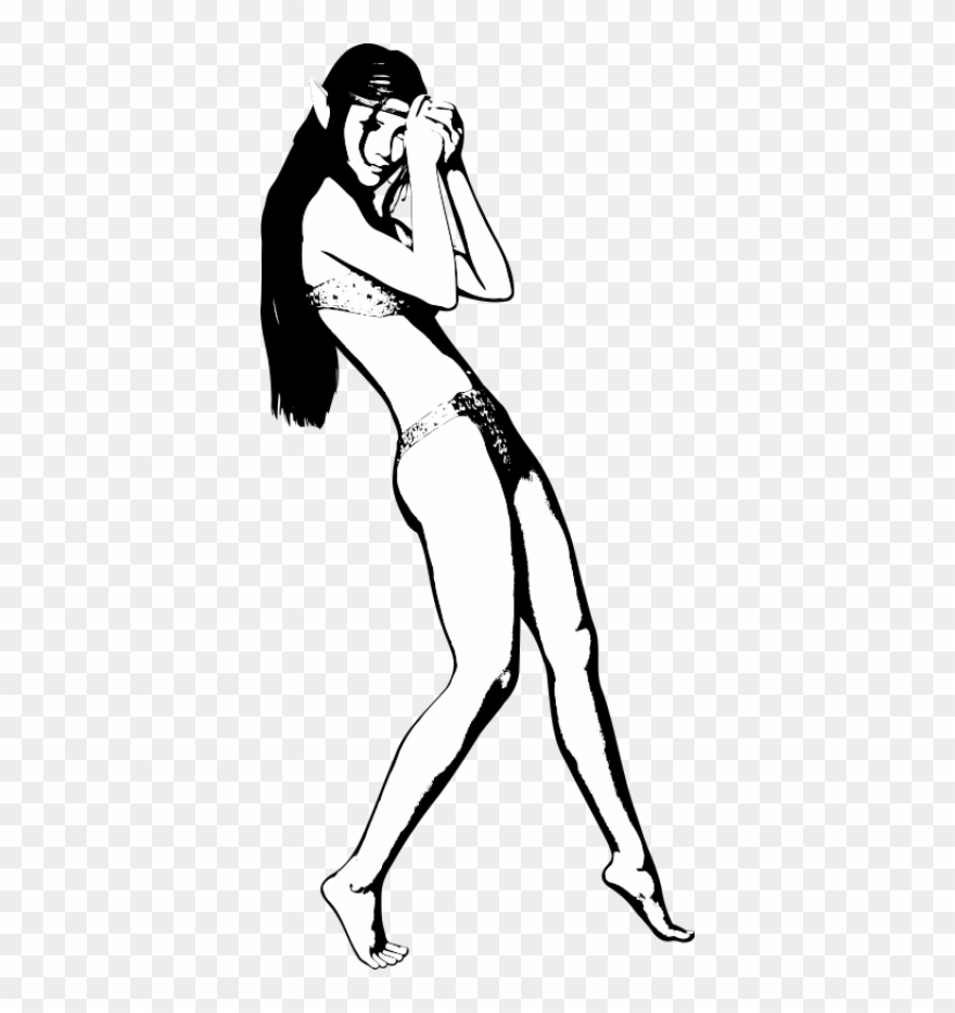 Black And White Elf Clipart
