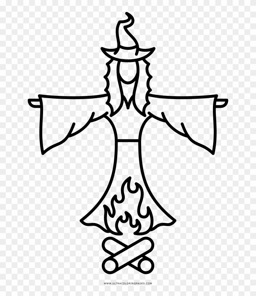 Brennende Hexe Ausmalbilder - Cartoon Clipart