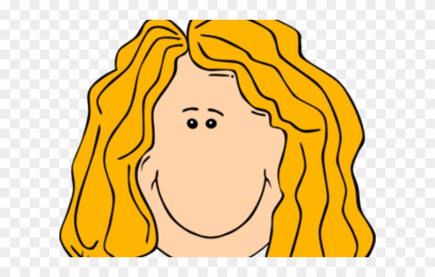 Long Hair Clipart Yellow Hair - Clipart Black And White Hair - Png Download