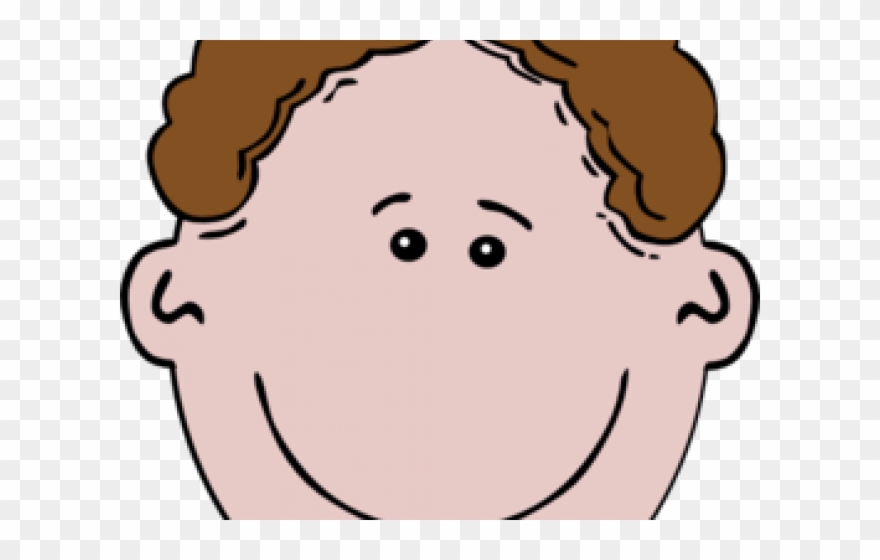 Brown Hair Clipart Hair Outline - Boy Face Clip Art - Png Download