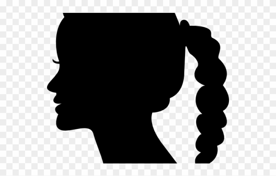 Dark Hair Clipart Side Profile Woman - Side View Face Silhouette - Png Download