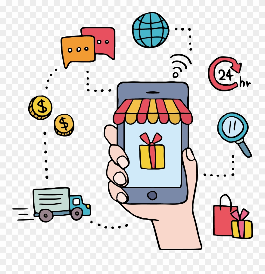 Shopping Electricity Supplier Transaction - Online Shopping Drawing Clipart