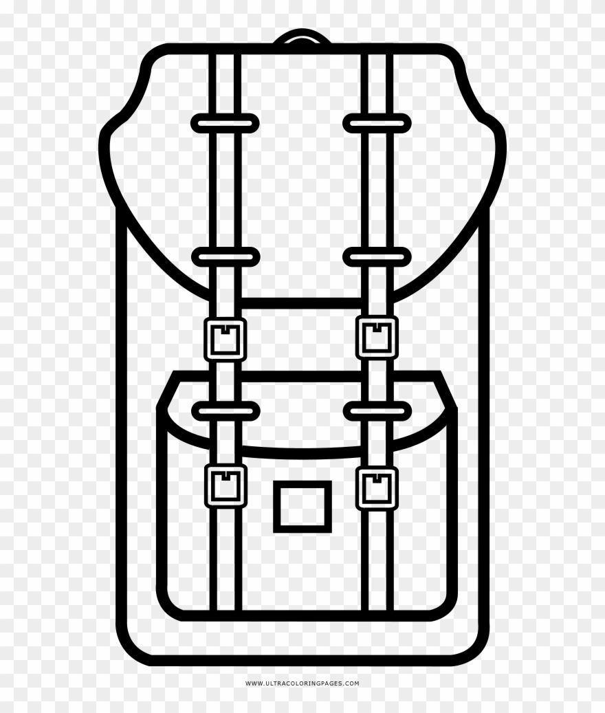 Backpack Coloring Page Clipart