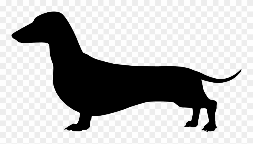 Clipart Black And White Dachshund - Png Download