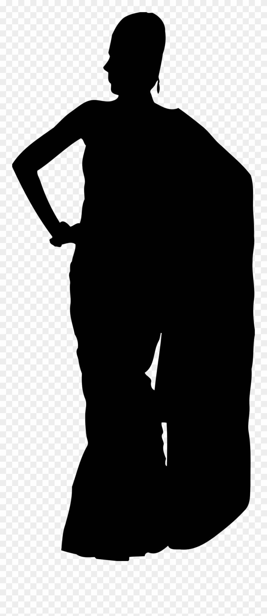 This Free Icons Png Design Of Woman In Saree Silhouette - Women In Saree Silhouette Clipart