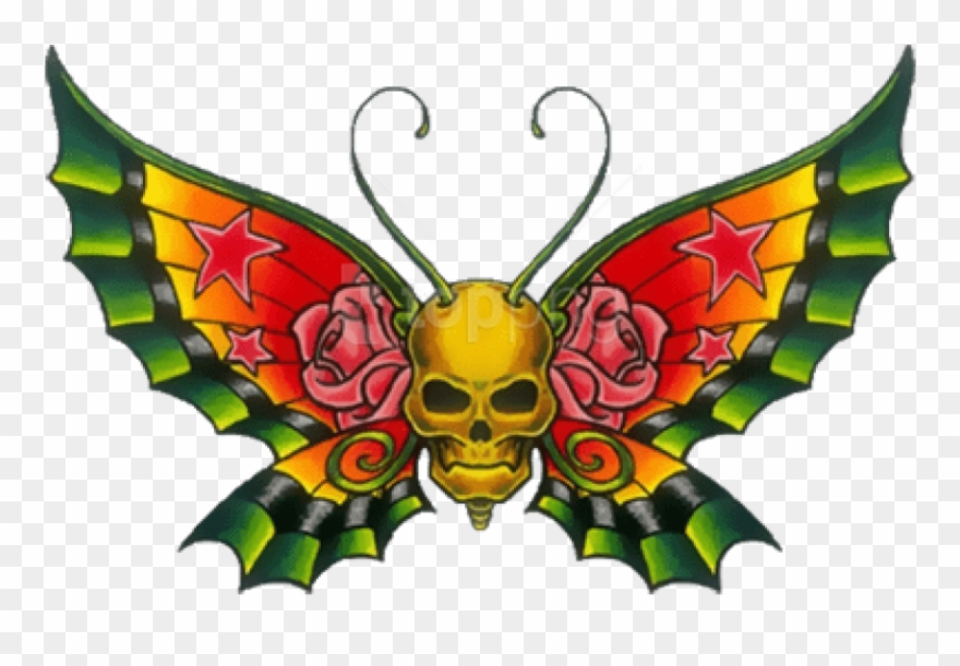 Free Png Download Skullbutterfly Clipart Png Photo - Transparent Clipart Butterfly Tattoo