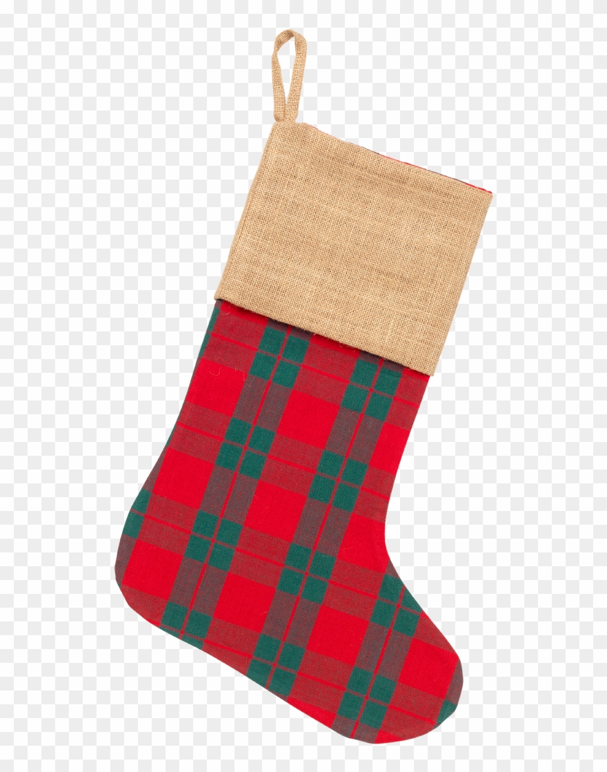Plaid Christmas Stocking - Sock Clipart