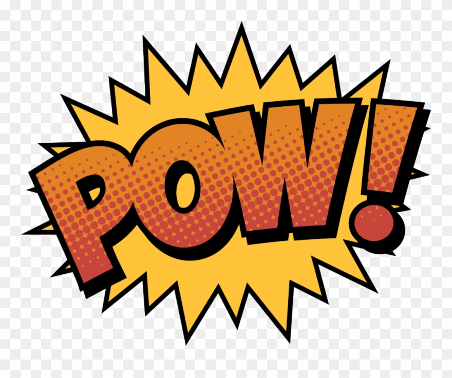 A Superhero First Birthday Party - Transparent Pow Logo Clipart