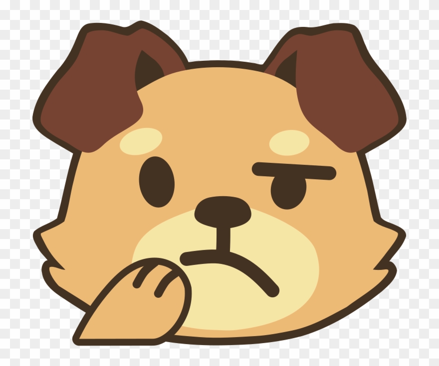 Thinking Face But It's A Brown Dog Clipart