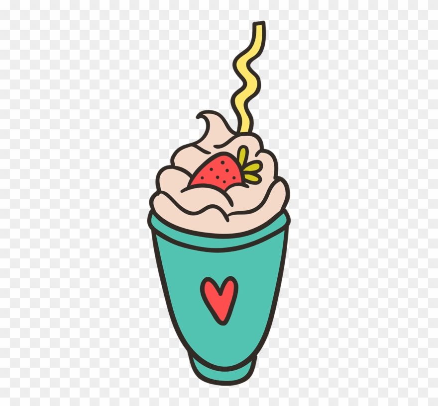Coffee Iced Of Latte Milkshake Cafe Cartoon Png - Cartoon Frappe Png Clipart