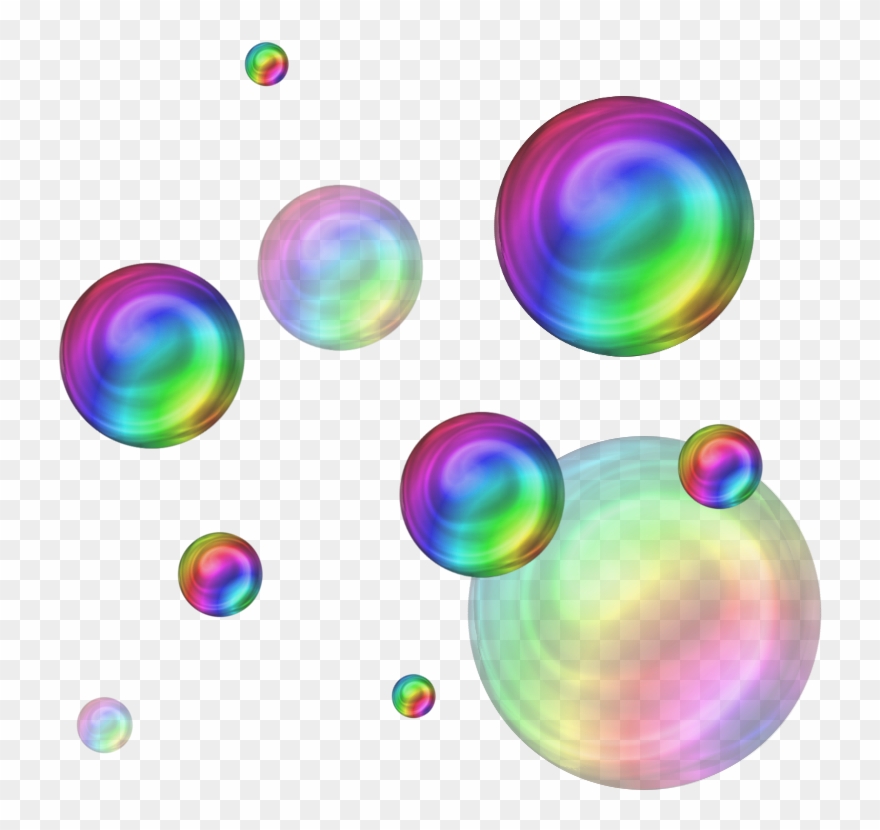 Rainbow Transparent Bubbles - Circle Clipart