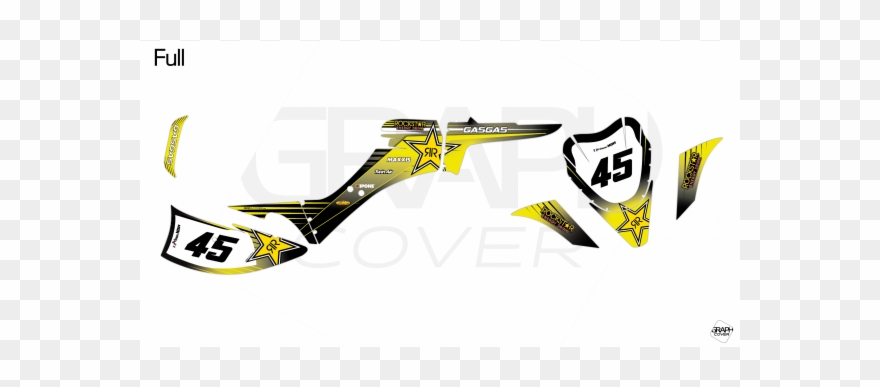 Graphic Kit Atv Gasgas 300 Wild Rockstar Yellow - Illustration Clipart