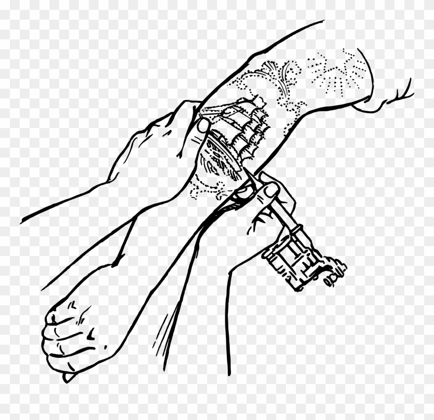Tattooing Png - Hand Tattoo Machine Png Clipart