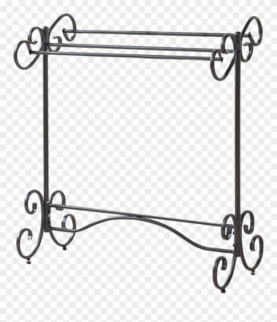 Pewter Metal Transitional 3 Bar Free Standing Towel Clipart