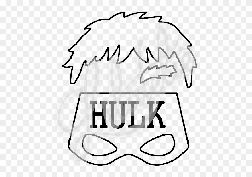 Hulk Drawing Mask - Molde De Mascara Do Hulk Em Eva Clipart