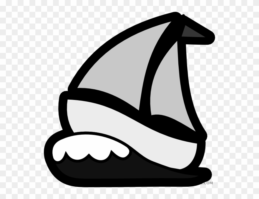 Sailboat Transportation Free Black White Clipart Images - Sail Boat Clip Art - Png Download