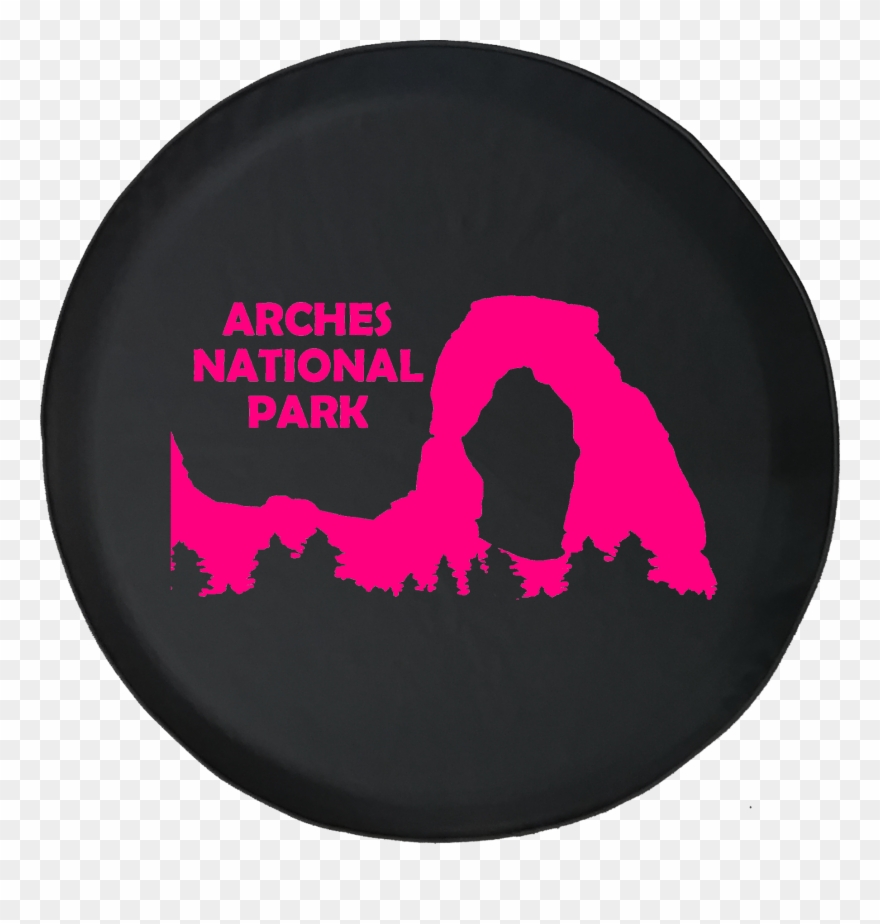 Jeep Wrangler Tire Cover With Arches National Park - Circle Clipart