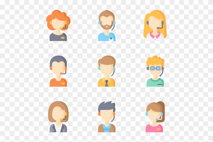 Call Center Avatars Clipart