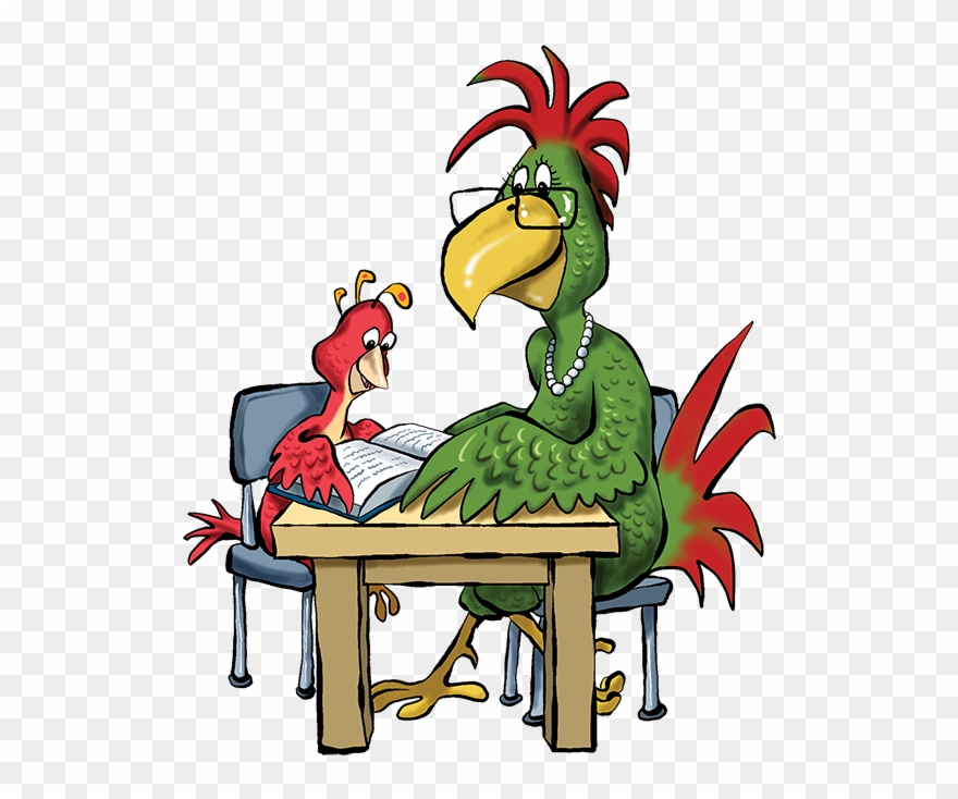 Bird-reading - Cartoon Clipart
