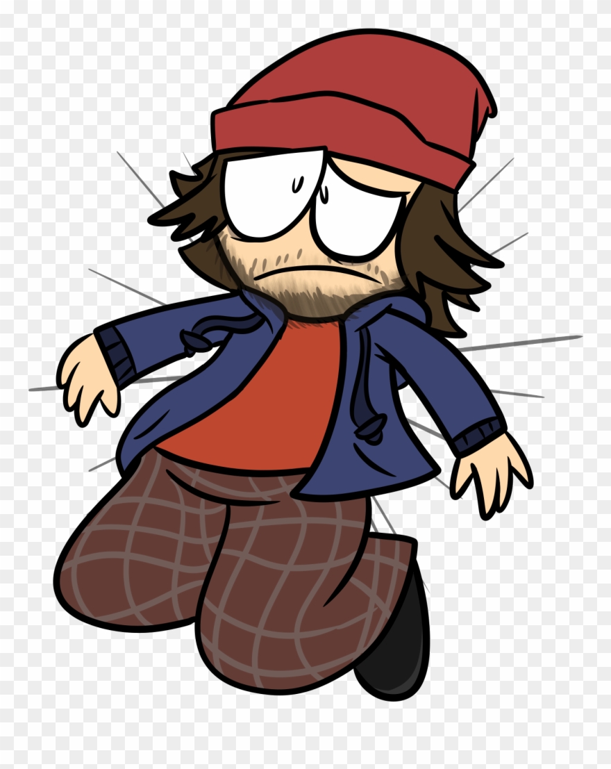 Fat Homeless Man With Art Block - Cartoon Clipart