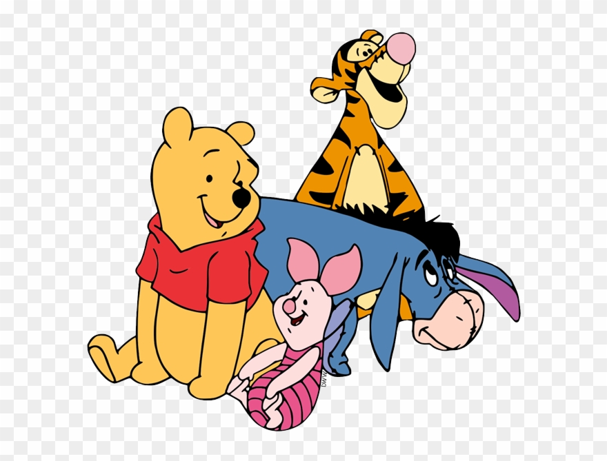 New Pooh, Piglet, Tigger, Eeyore Posing - Cartoon Clipart