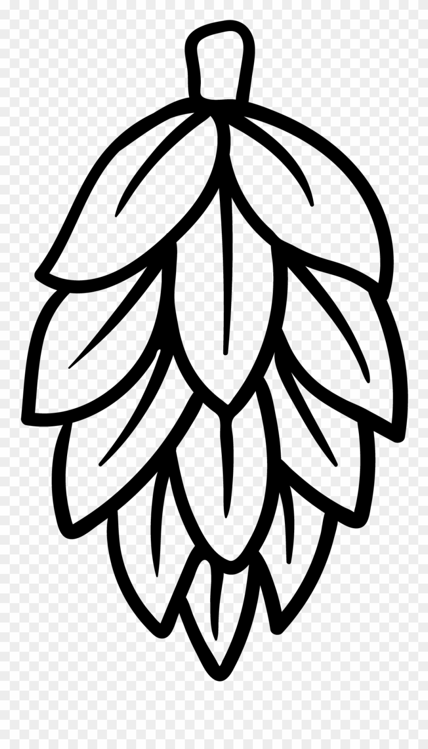 Hops - Black And White Beer Hops Clipart