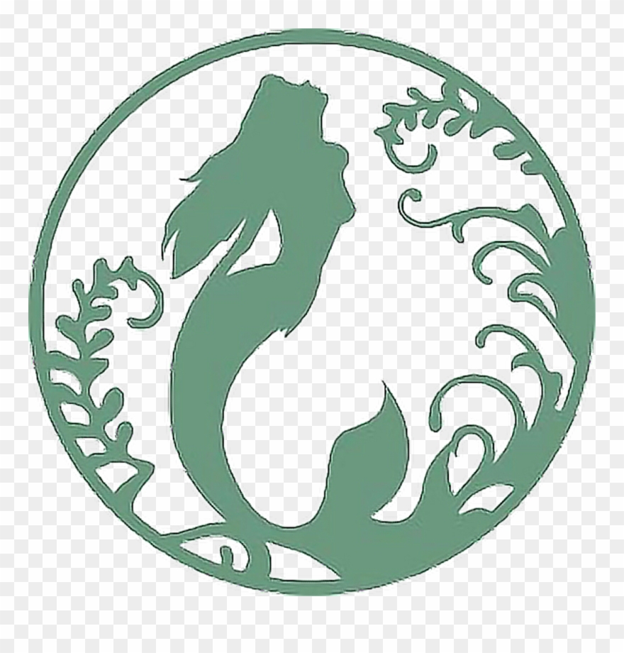 Monogram Sticker - Mermaid Scene Silhouette Clipart