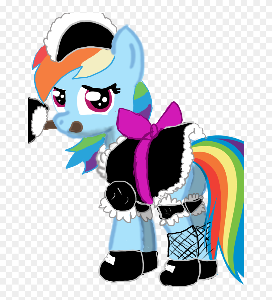 Free Picture Of A Download Clip Art - Rainbow Dash Maid - Png Download