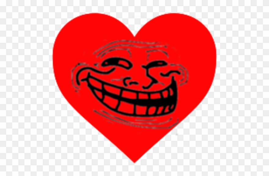 Trollololed Love Heart - Thug Life Meme Face Clipart