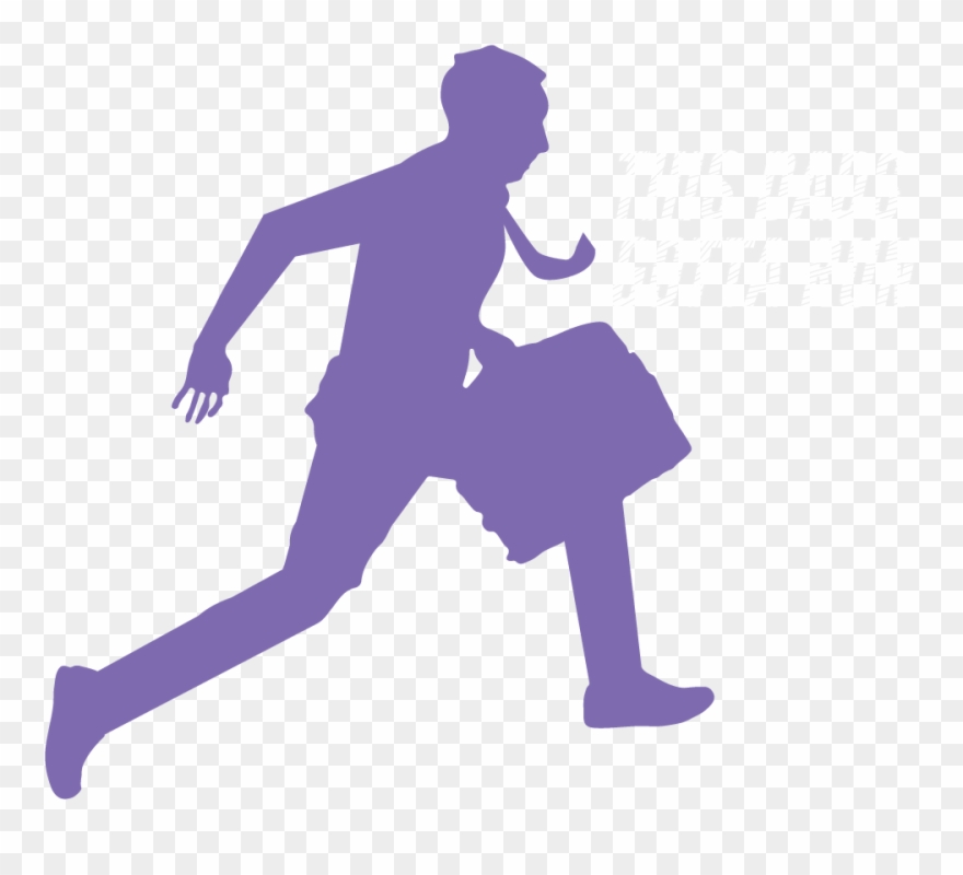 Dads Gotta Run - Running Silhouette Man With Briefcase Running Png Clipart