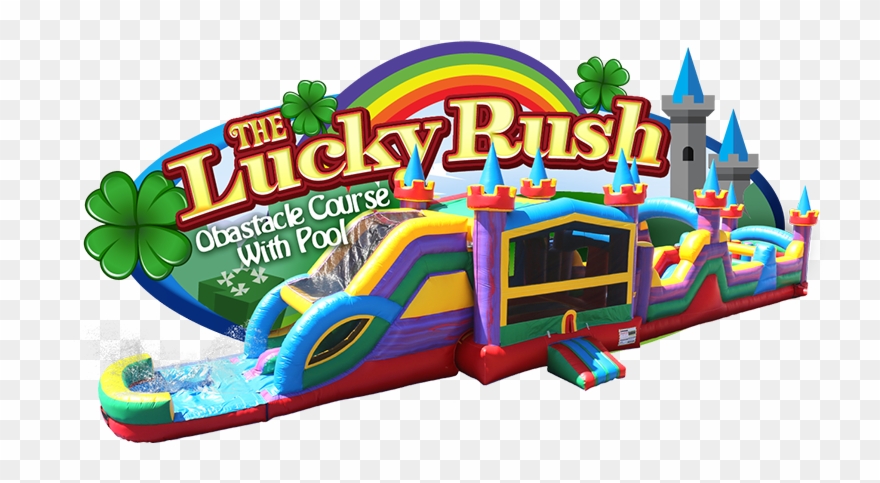 Lucky Rush Obstacle Course With Pool Clipart