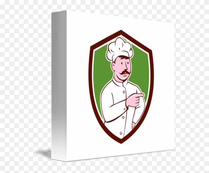 Chef Cook Mustache Shield - Illustration Clipart