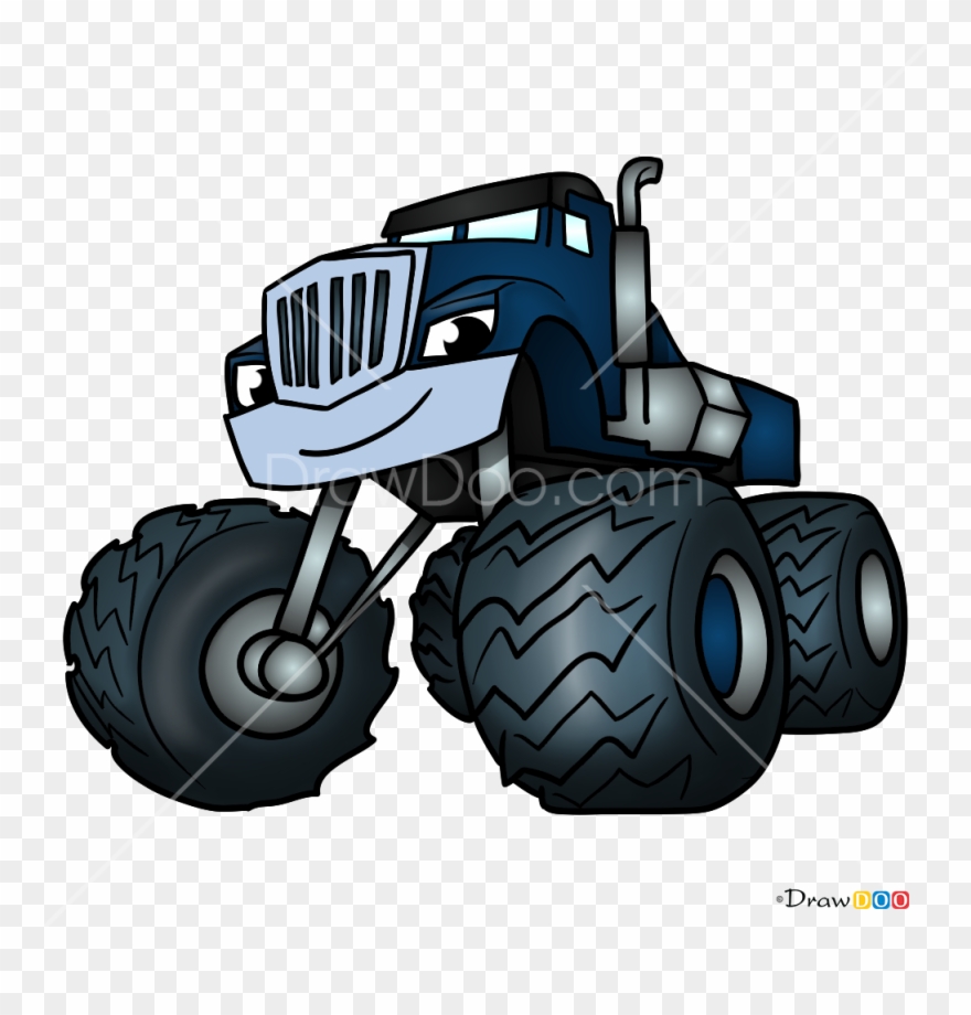 How To Draw Crusher Blaze And Monster Machines Png - Monster Truck Clipart