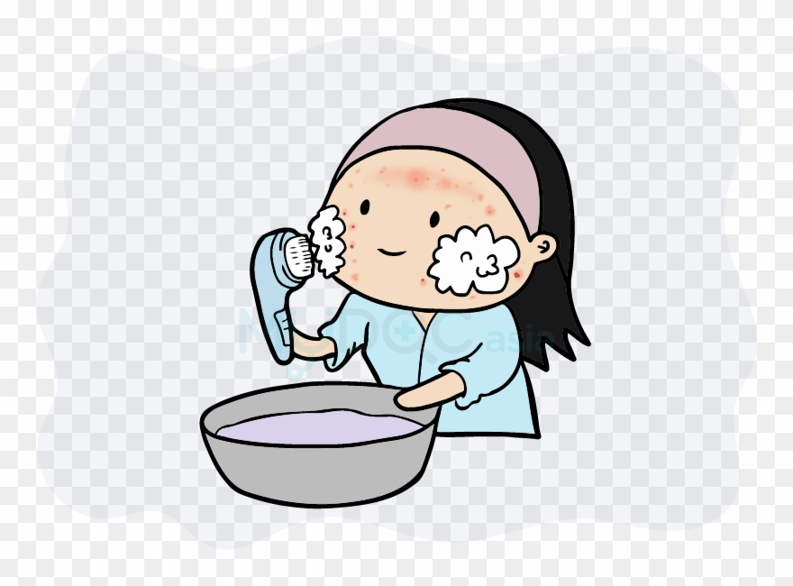 Acne Skin Use Facial Cleansing Brush Clipart